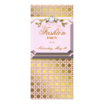 Fashion Lattice Leaves Jewelry Pink Gold Rack Card