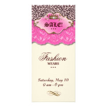 Fashion Leopard Jewelry Crown Lace Pink Customized Rack Card