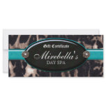 Fashion Leopard Jewelry Gift Certificate Blue Rack Card Template