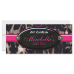 Fashion Leopard Jewelry Gift Certificate Pink Full Color Rack Card