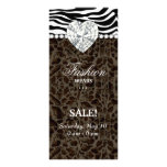 Fashion Leopard Jewels Pearl Heart Lace Brown Custom Rack Cards