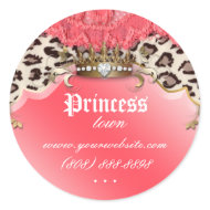Fashion Leopard Sticker Jewelry Crown Coral Pink 2 sticker