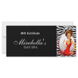 Fashion Makeup Gift Certificate Pretty Woman Zebra rack cards