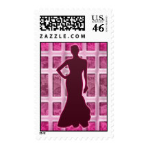 FASHION MODEL SILHOUETTE POSTAGE STAMPS