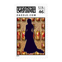 FASHION MODEL SILHOUETTE POSTAGE STAMPS