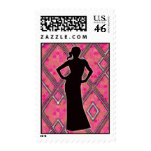 FASHION MODEL SILHOUETTE POSTAGE STAMPS