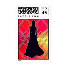 FASHION MODEL SILHOUETTE POSTAGE STAMPS