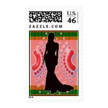 FASHION MODEL SILHOUETTE POSTAGE STAMPS