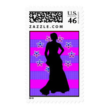 FASHION MODEL SILHOUETTE POSTAGE STAMPS