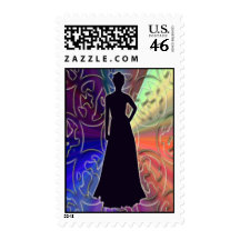 FASHION MODEL SILHOUETTE STAMP