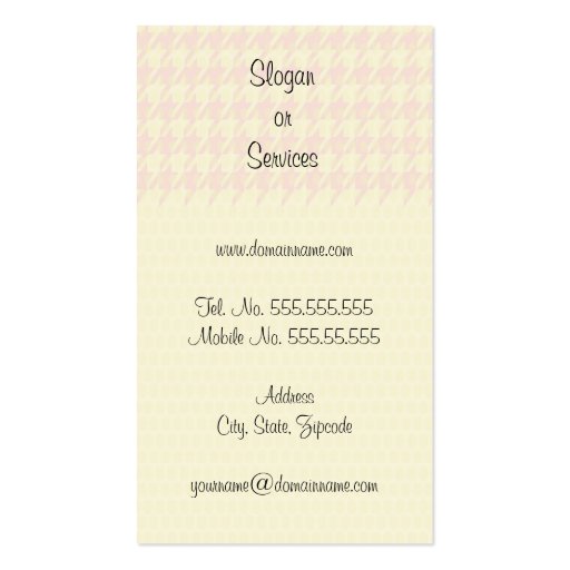 Fashion or Stylist Fancy Girl Business Card (back side)