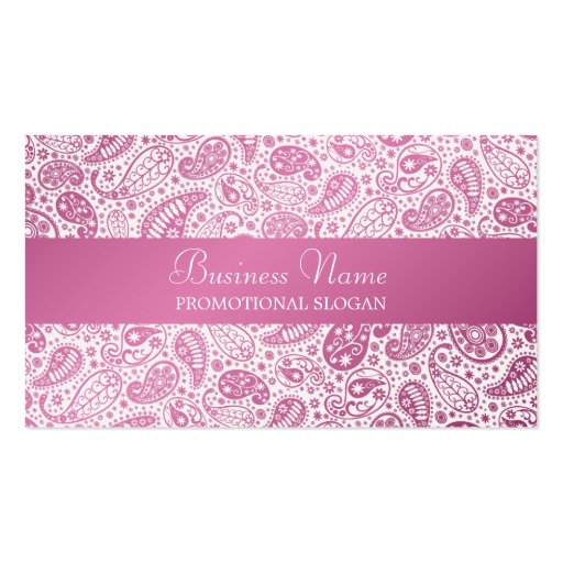 Fashion Paisley Pink Professional Business Card Templates (front side)