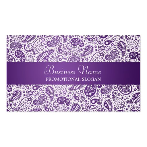 Fashion Paisley Purple Professional Business Card Template (front side)