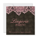Fashion Party Invitation Lace Peach Brown Leather