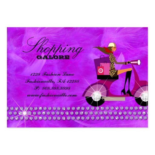 Fashion Personal Shopper Jewelry Feathers Violet Business Card (back side)