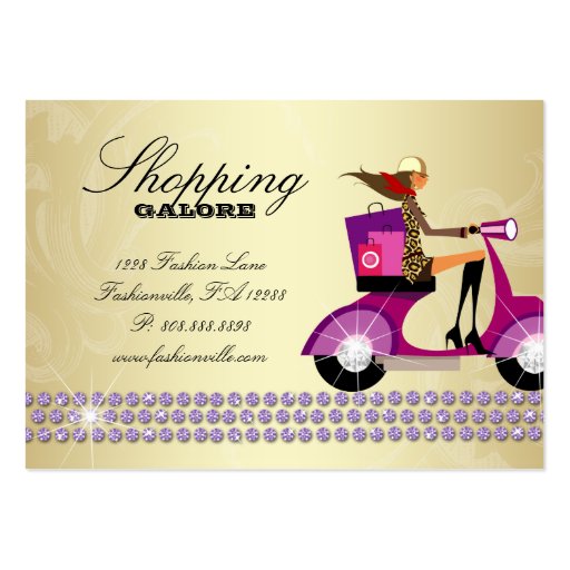 Fashion Personal Shopper Jewelry Purple Gold Business Cards (back side)