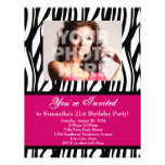 Fashion Pink Zebra Custom Party Invitations