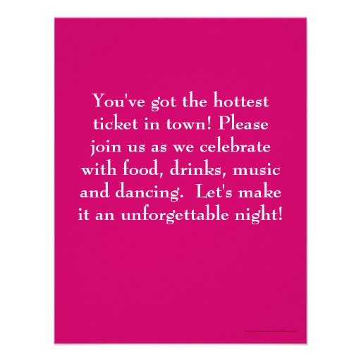 Fashion Pink Zebra Custom Party Invitations