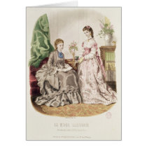 Fashion plate showing ballgowns greeting cards