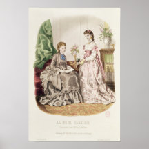 Fashion plate showing ballgowns poster