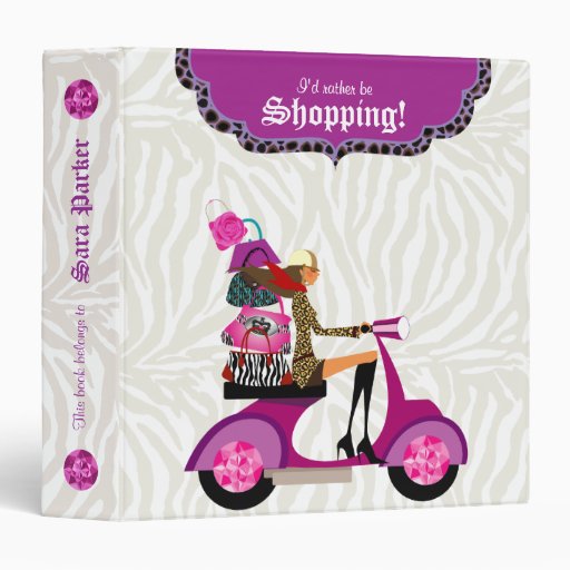 Fashion Purse School Binder Portfolio Zebra Purple