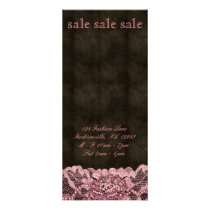 Fashion Rack Card Lingerie Lace Peach Brown Leathr