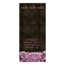 Fashion Rack Card Lingerie Lace Pink Brown Leather