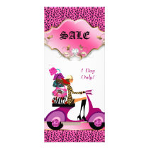 Fashion Rack Card Scooter Woman Purses Leopard