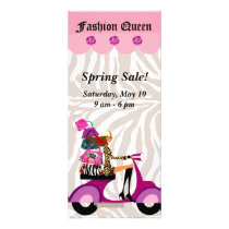 Fashion Rack Card Scooter Woman Purses Zebra