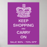 Fashion Retail SALE Poster Crown Purple posters