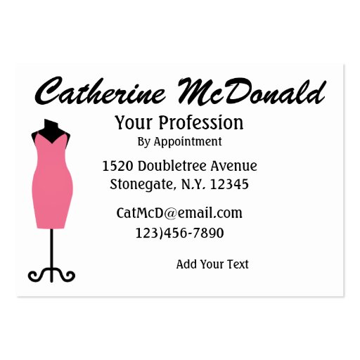 Fashion / Seamstress Business Card - SRF (back side)
