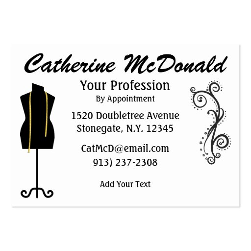 Fashion / Seamstress Card - SRF Business Card Template (back side)