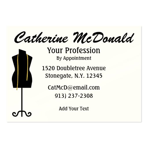 Fashion / Seamstress Card - SRF Business Card (back side)