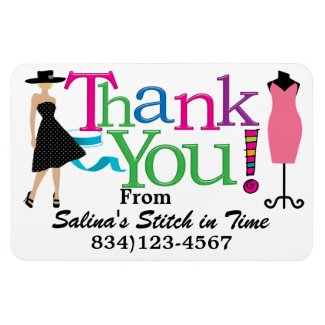 Fashion / Seamstress Thank You Magnet premiumfleximagnet