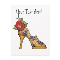 Fashion Shoe with Rose  03 Post Cards