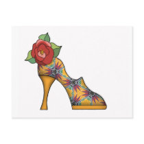 Fashion Shoe with Rose  03 Post Cards