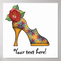 Fashion Shoe with Rose  03 Print