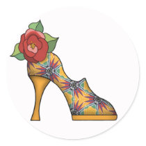 Fashion Shoe with Rose  03 Sticker