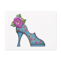 Fashion Shoe with Rose  07 Post Cards