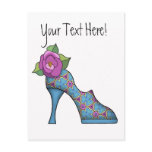 Fashion Shoe with Rose  07 Post Card