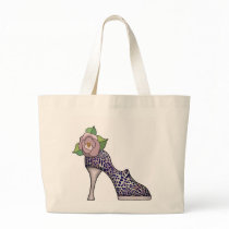 Fashion Shoe with Rose  09 Canvas Bags