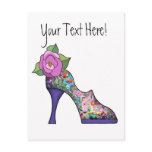 Fashion Shoe with Rose  12 Post Card