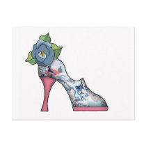 Fashion Shoe with Rose  13 Postcard