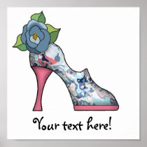 Fashion Shoe with Rose  13 Print