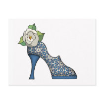 Fashion Shoe with Rose  20 Postcard