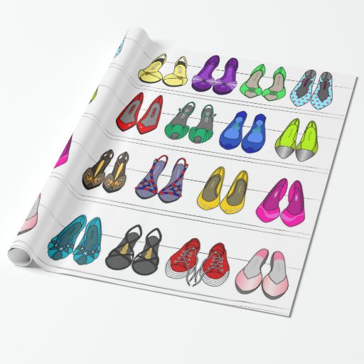 fashion shoes wrapping paper Zazzle