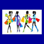 Fashion Shopping Girls Illustration posters
