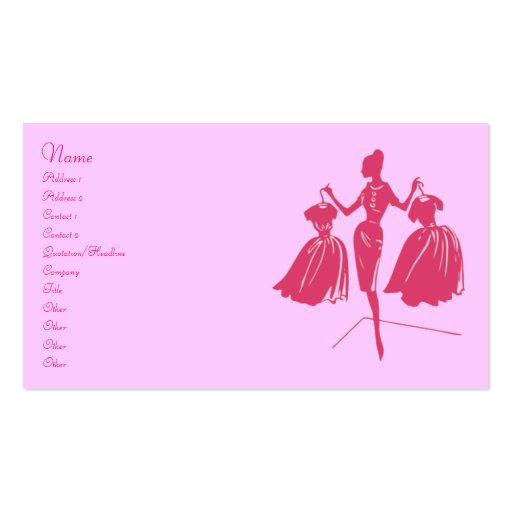 Fashion Silhouette Business Card Template (front side)