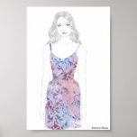 Fashion Sketch - Watercolor Dress Posters
