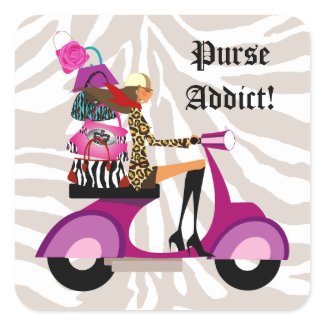 Fashion Stickers Scooter Woman Purses Zebra sticker